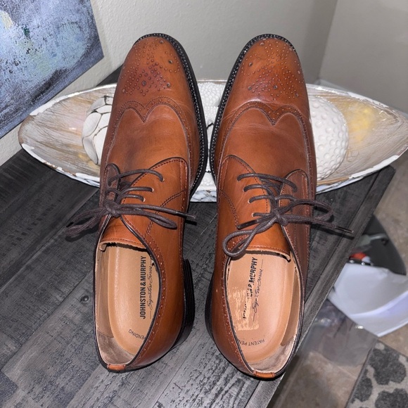 Johnston & Murphy Suites Series sheepskin wingtip Oxford shoes SZ 11.5​ - Picture 5 of 9